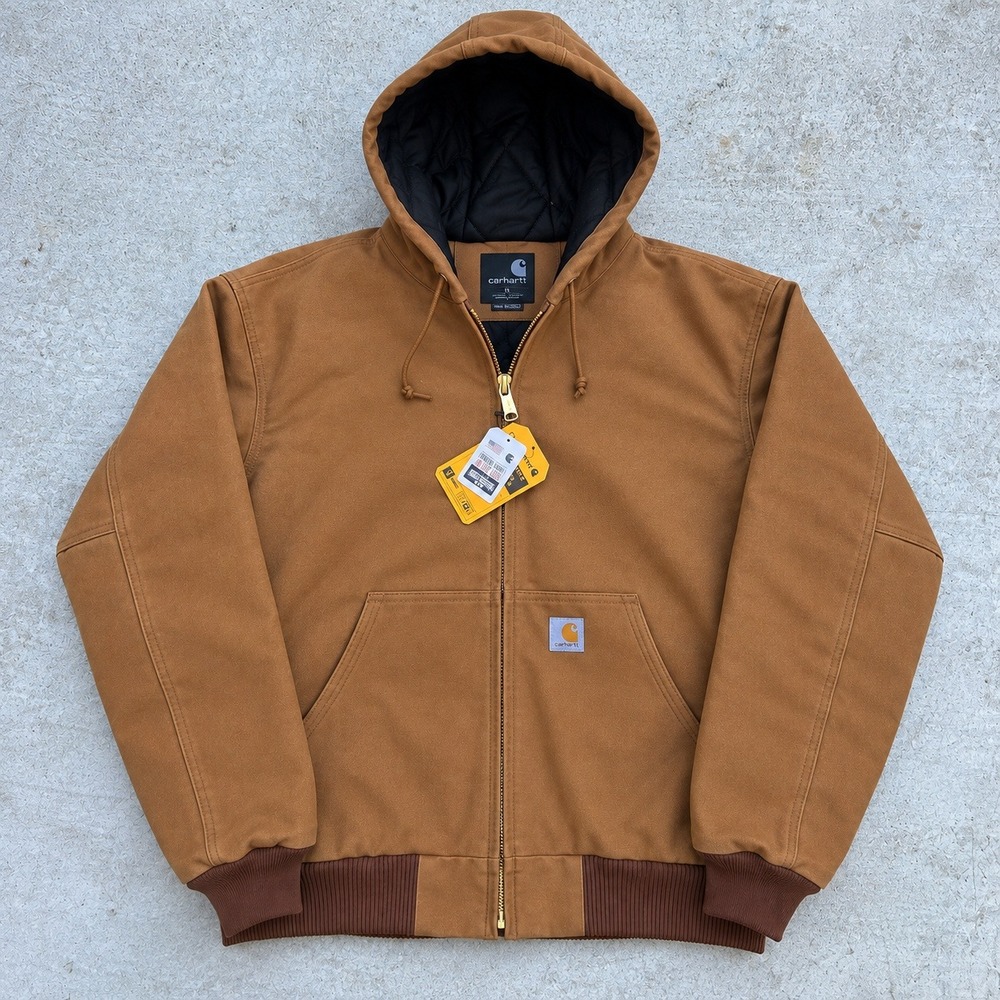Carhartt OJ0140-M Duck Active Jacket XL Brown Made in USA NWT Loose Fit Hooded